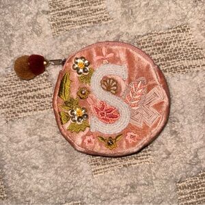 S beaded coin purse